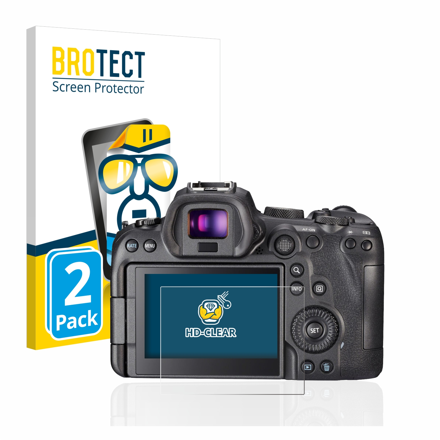 BROTECT 2x Canon R6) klare EOS Schutzfolie(für