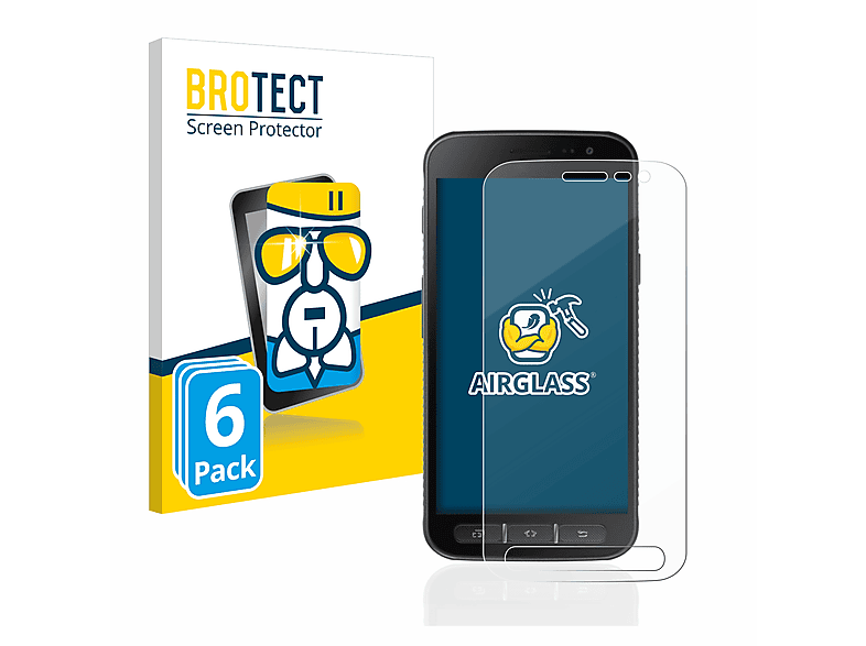 BROTECT 6x Airglass klare Schutzfolie(für Samsung Galaxy Xcover 4s)