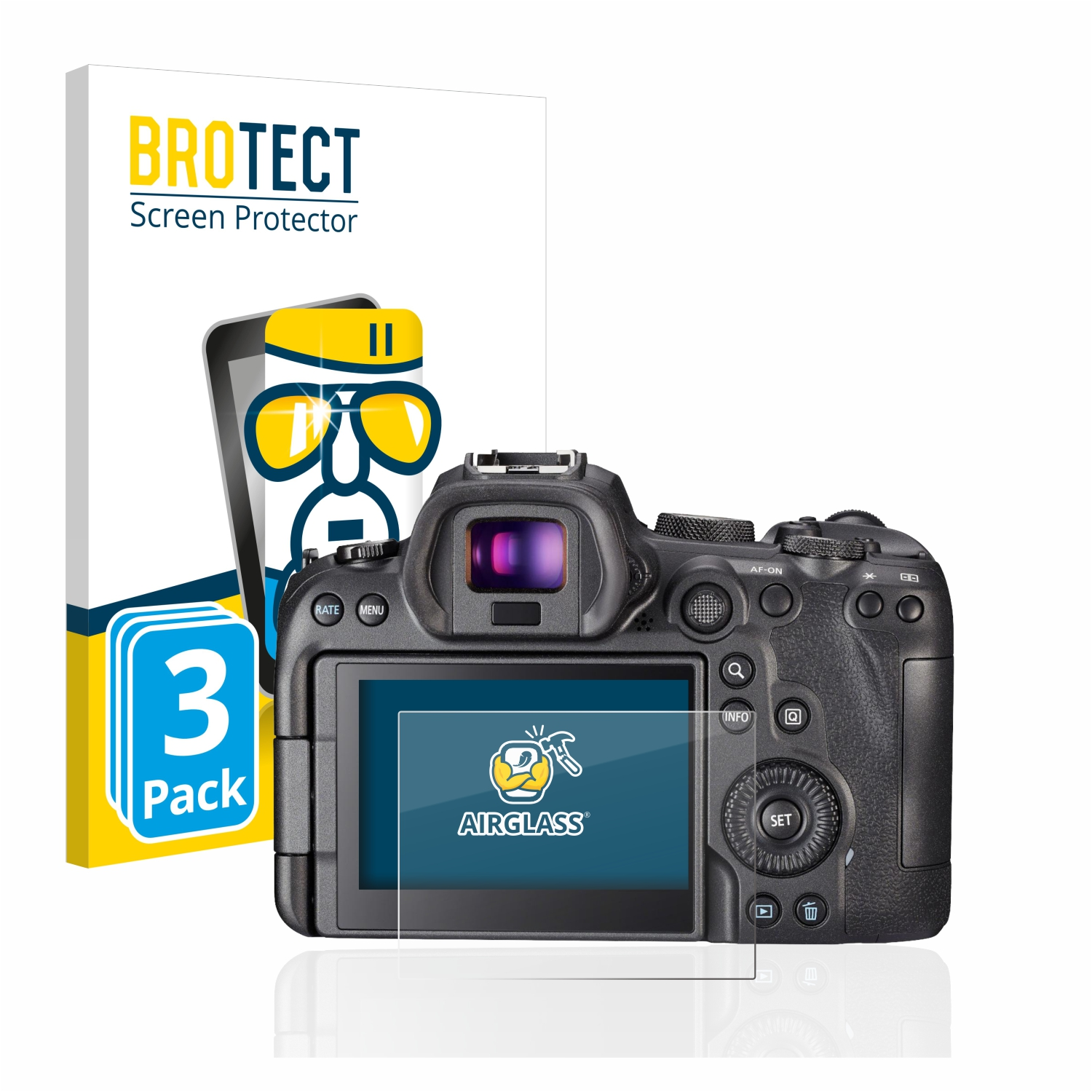 3x R6) Canon klare BROTECT Schutzfolie(für Airglass EOS