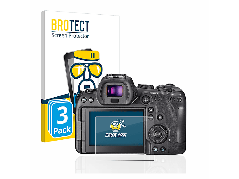 3x R6) Canon klare BROTECT Schutzfolie(für Airglass EOS