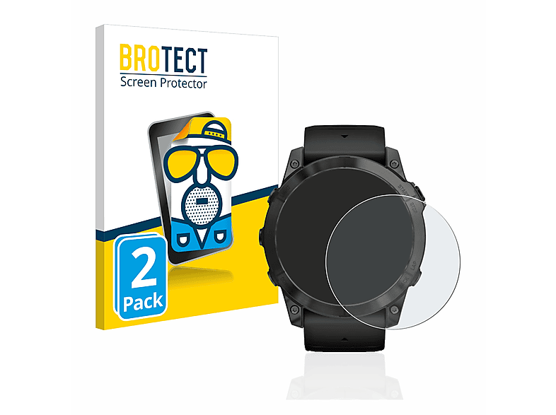 BROTECT Schutzfolie(für Garmin Fenix 7S matte 2x (42 Solar mm)) Pro