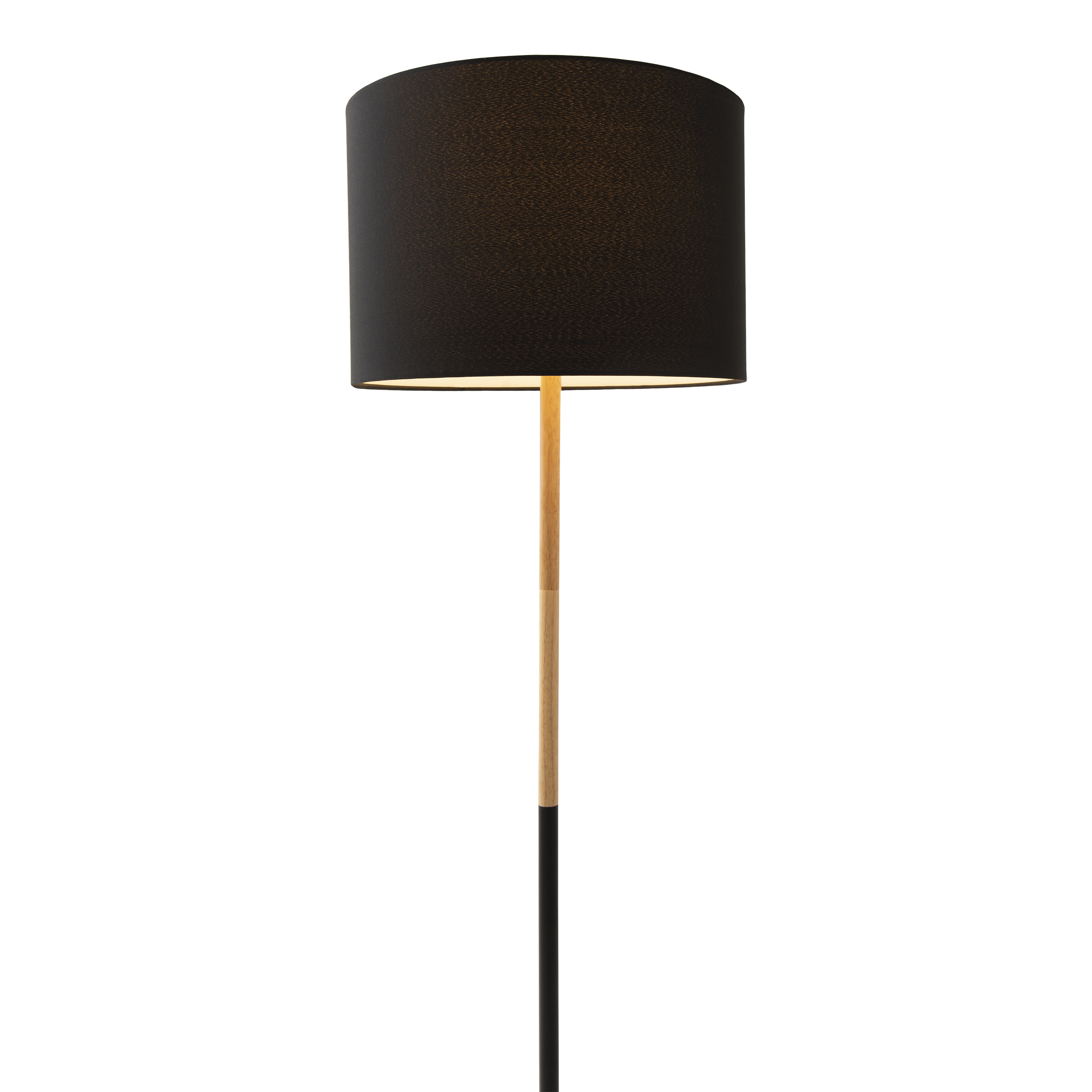 Un lampadaire noir avec un abat-jour noir.