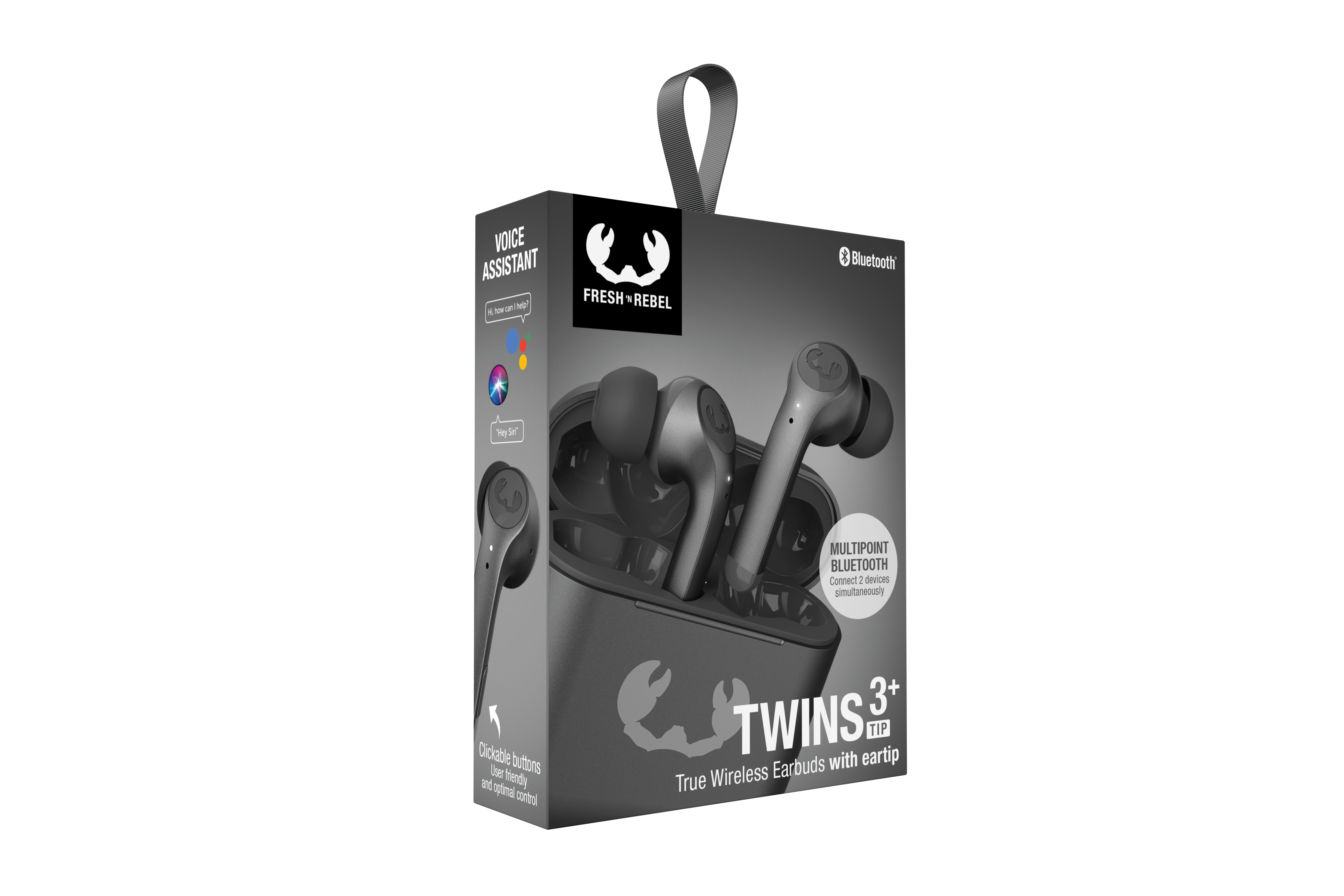 3+ Twins Grey, Kopfhörer Wireless FRESH Grey True Storm Storm REBEL \'N In-ear Tip Bluetooth