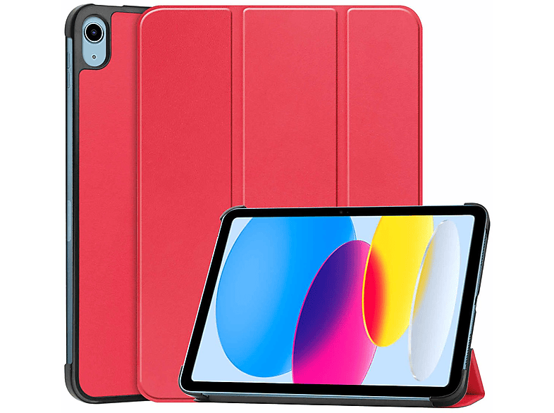 Rot iPad 10. WIGENTO Apple, 2022 10.9 Hülle Tasche, Smart Cover, Wake Generation, UP Full Cover