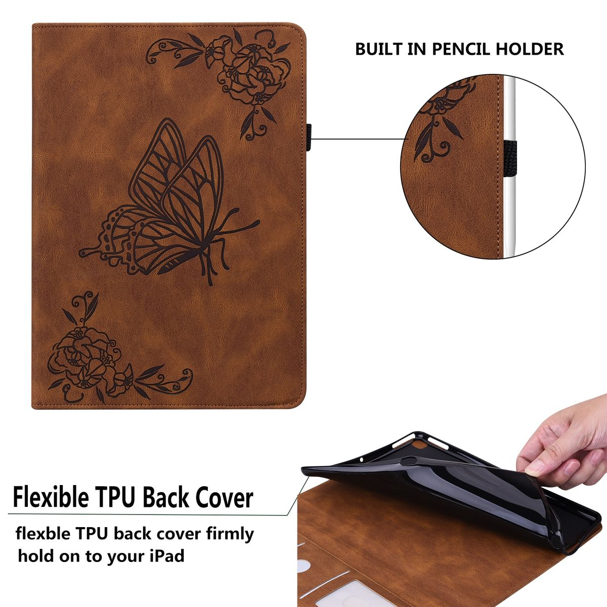 Aufstellbare Cover, Xiaomi, Braun / Pad Pad 6 6 Schmetterling WIGENTO Kunst-Leder Zoll, Style, Tasche Pro 11 Full
