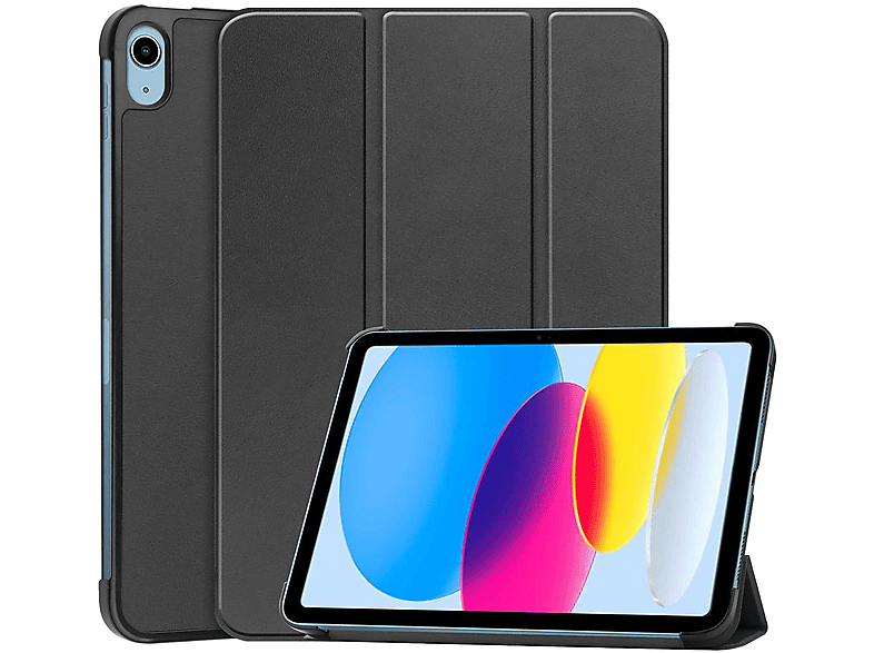 WIGENTO 3folt Wake UP & Sleep Smart Cover Hülle Tasche, Full Cover, Apple, iPad 10.9 2022 10. Generation, Schwarz