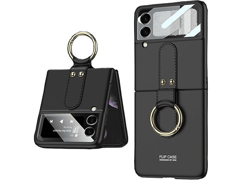 WIGENTO Ring-Halter Galaxy Schutz, Design Backcover, Schwarz 5G, Samsung, Z Fold3