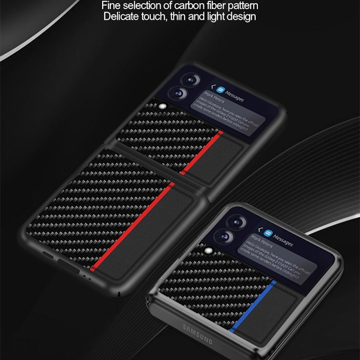 WIGENTO Design Carbon Schutz, Backcover, 5G, Z Samsung, Gelb / Galaxy Schwarz Flip4
