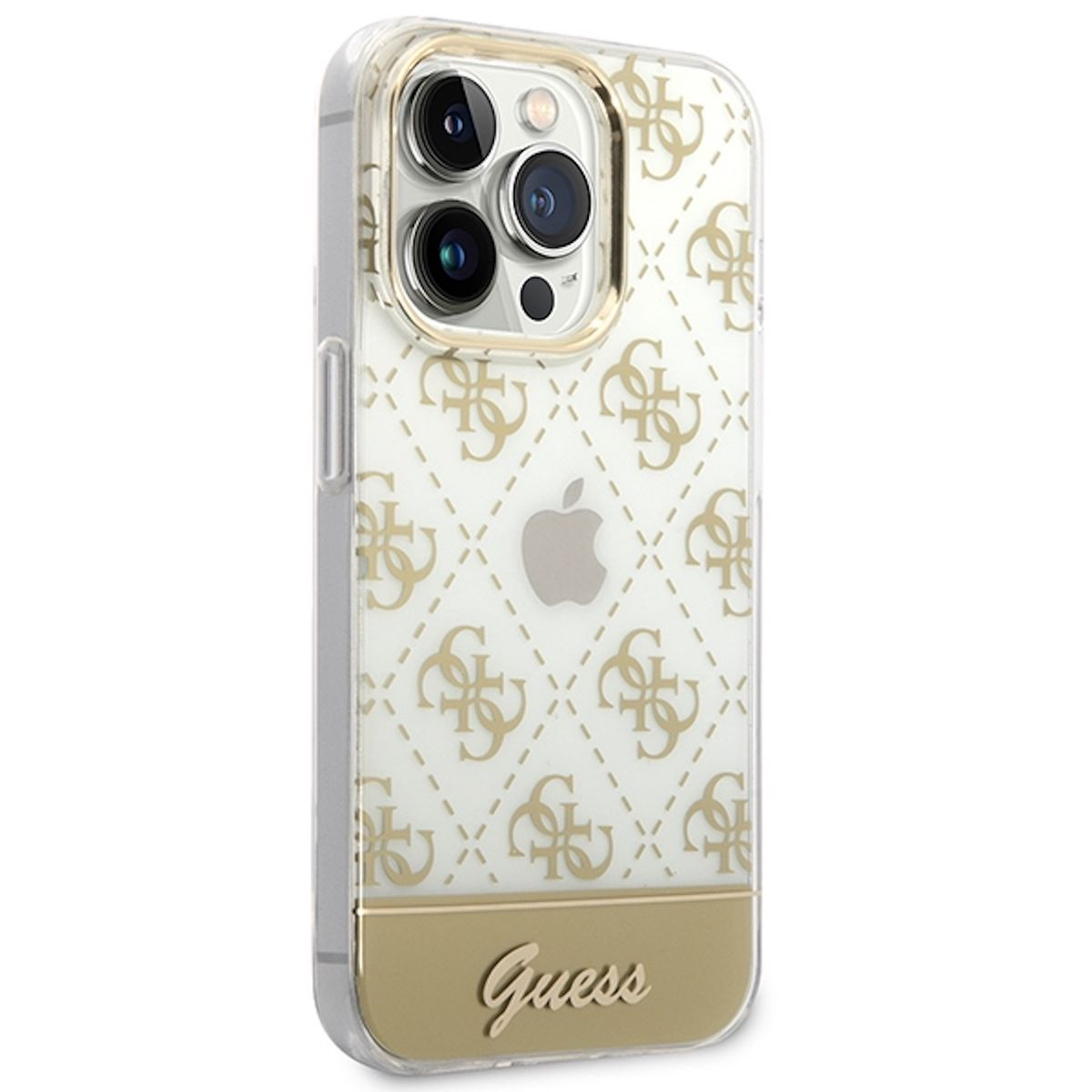 Pattern iPhone Pro Max, Apple, GUESS Schutz, 14 Script Design Backcover, Collection Gold
