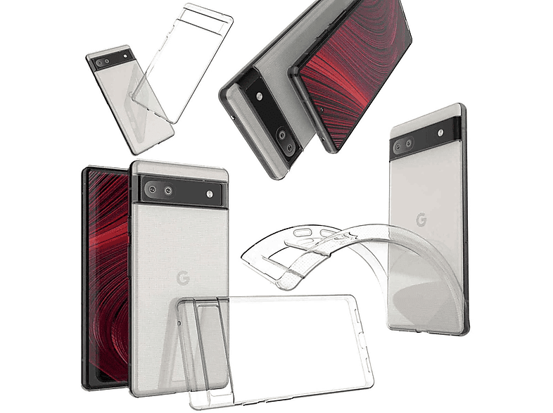 WIGENTO TPU 6a, dünn, Backcover, Hülle Transparent Schutz Google, Silikon Pixel