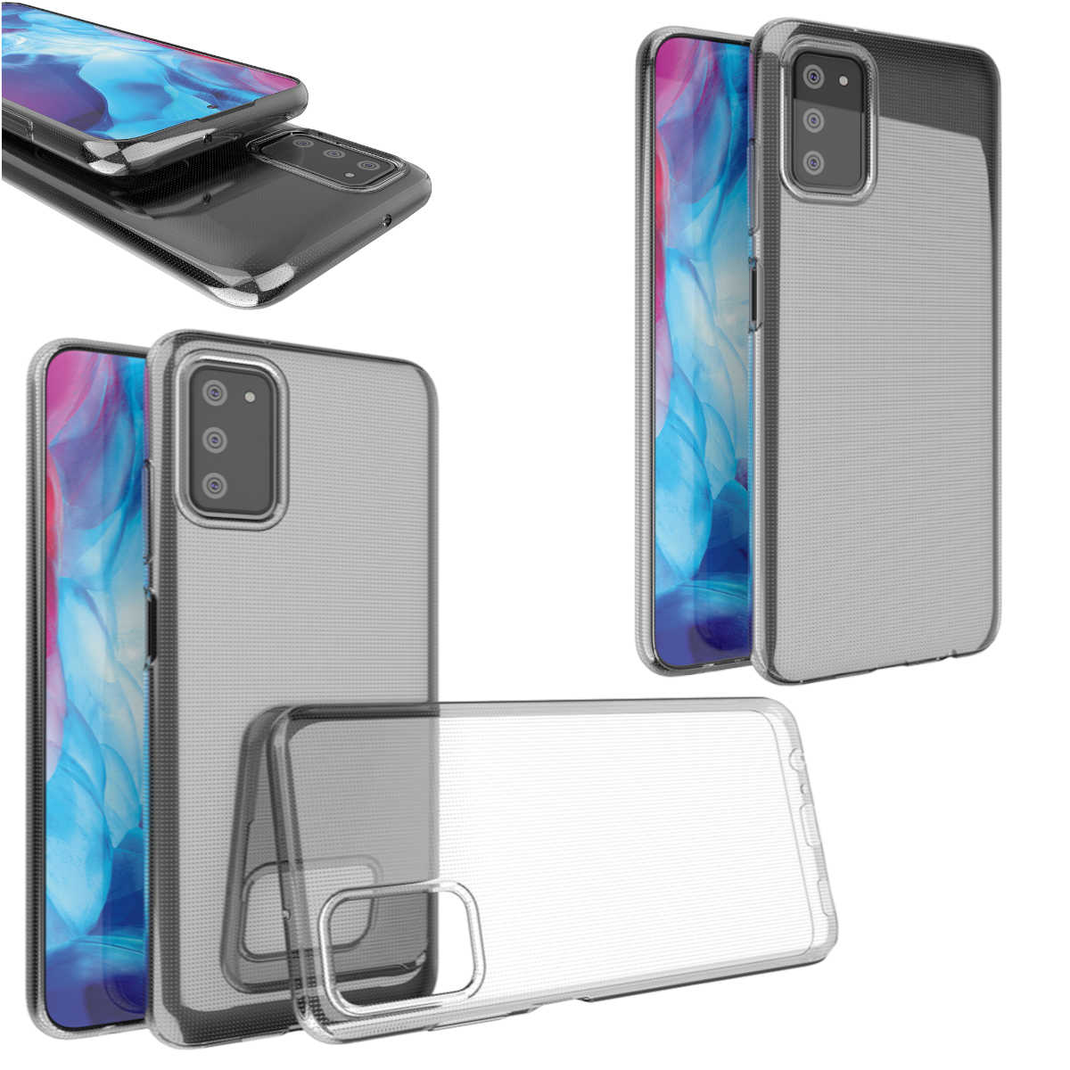 Backcover, WIGENTO TPU Silikon Design Transparent Schutz Samsung, A03s, dünn, Galaxy