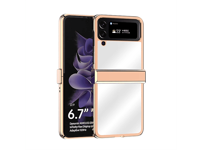 5G, Cover, Samsung, Flip4 Rose Glänzendes Hart Z Gold Galaxy WIGENTO Cover, Flip Schutz