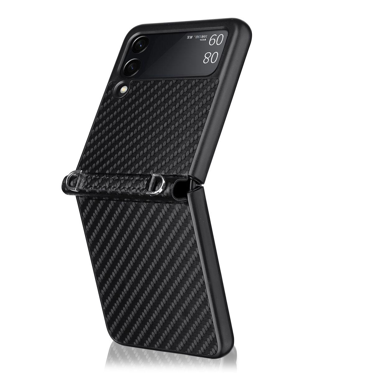 WIGENTO Design Carbon Schutz Cover, Schwarz 5G, Cover, Z Full Samsung, Flip3 Galaxy