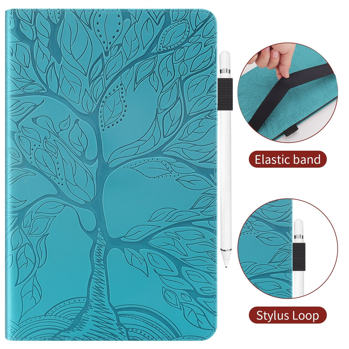 WIGENTO Aufstellbare Kunst-Leder Tasche Baum Blau X9 X8 Pad Motiv, Pro, / Bookcover, Honor