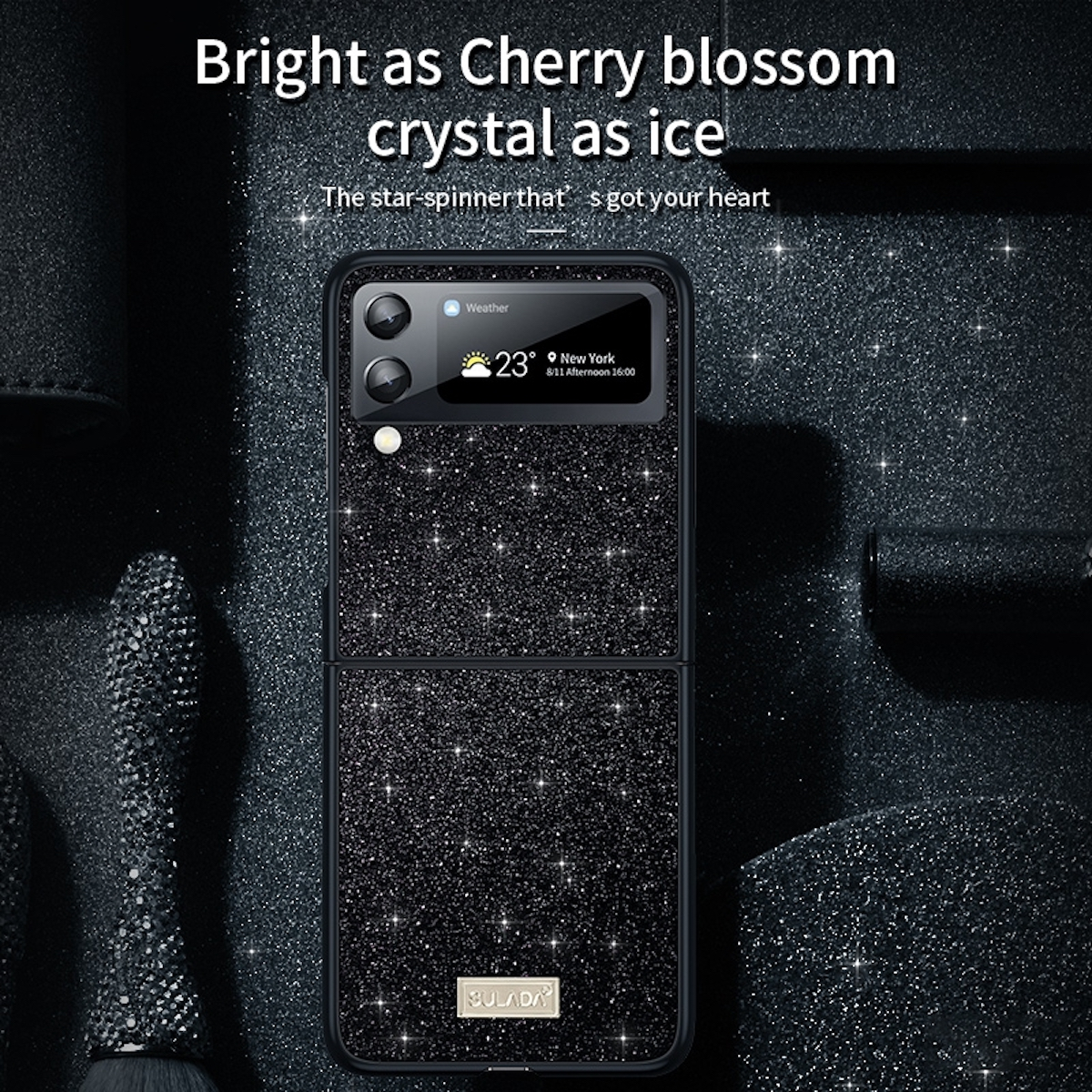 WIGENTO Glitzer Design Kunststoff Galaxy Backcover, 5G, Samsung, Flip4 Gold Hülle, Z