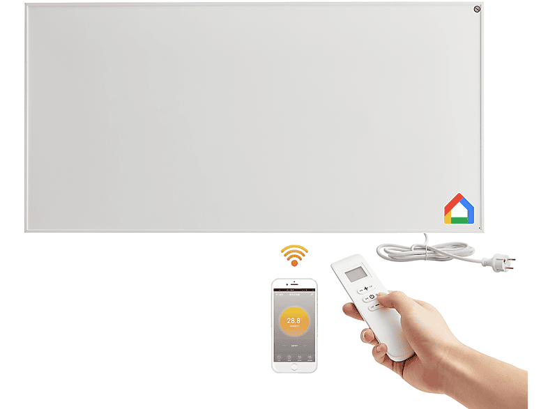 AREBOS Infrarotheizung dünn mit Thermostat Wandheizung Heizung Heizkörper (350 Watt)