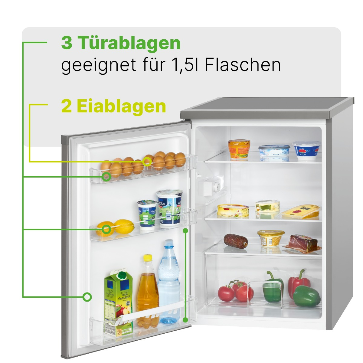 (E, Silber) Kühlschrank 2185.1 cm 84,5 BOMANN hoch, VS
