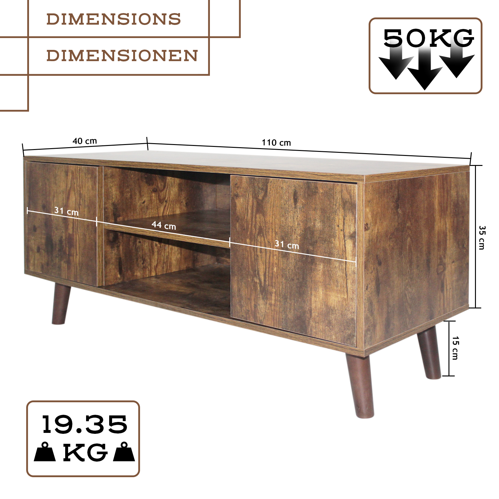 TV-Regal MIADOMODO Fernsehschrank