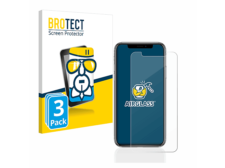 X) BROTECT 3x Airglass klare Apple iPhone Schutzfolie(für