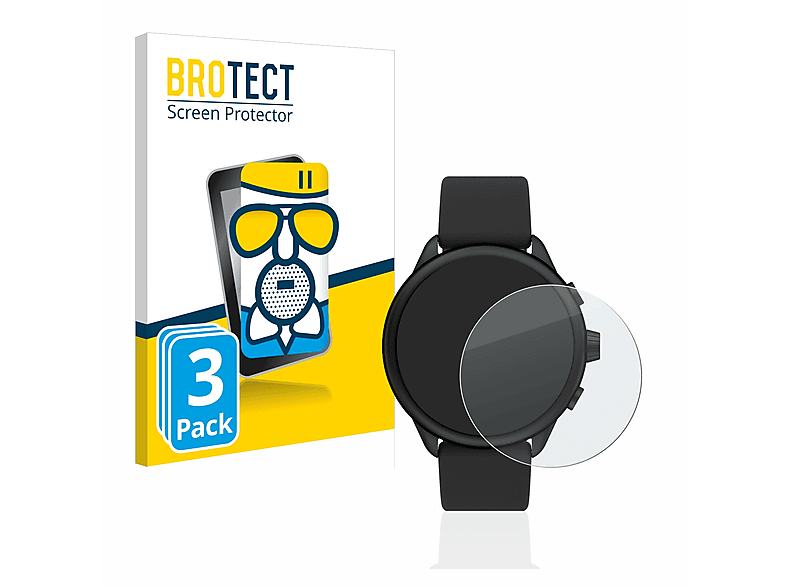 BROTECT 3x Airglass matte Schutzfolie(für 6) Wellness Fossil Hybrid) Smartwatch (Gen