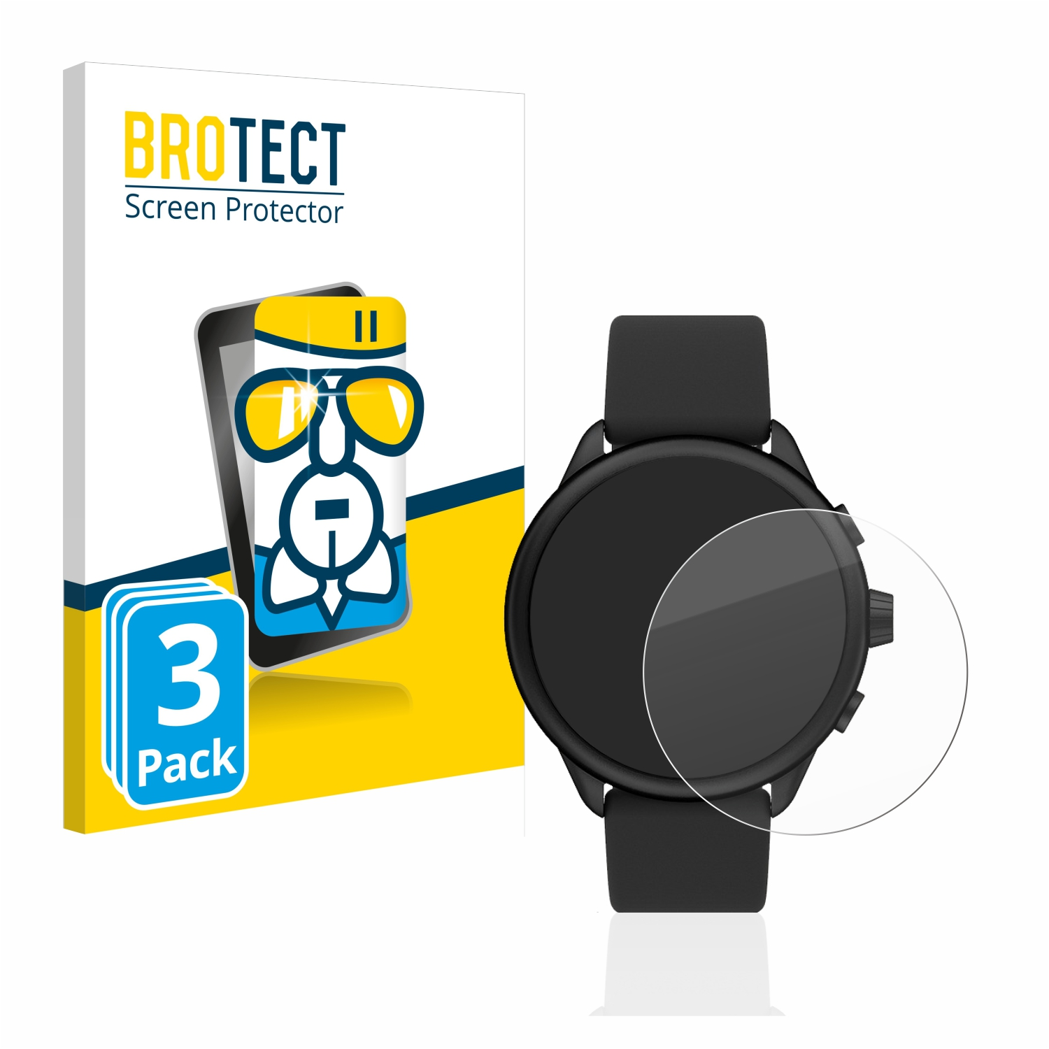 BROTECT 3x Airglass Hybrid) klare Fossil Smartwatch 6) Schutzfolie(für (Gen Wellness