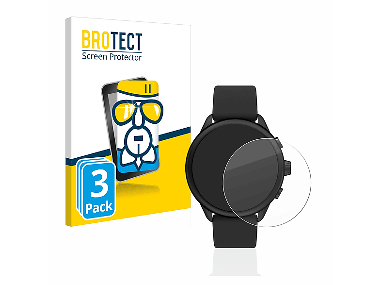 BROTECT 3x Airglass klare Schutzfolie(für Fossil Smartwatch Wellness (Gen 6) Hybrid)