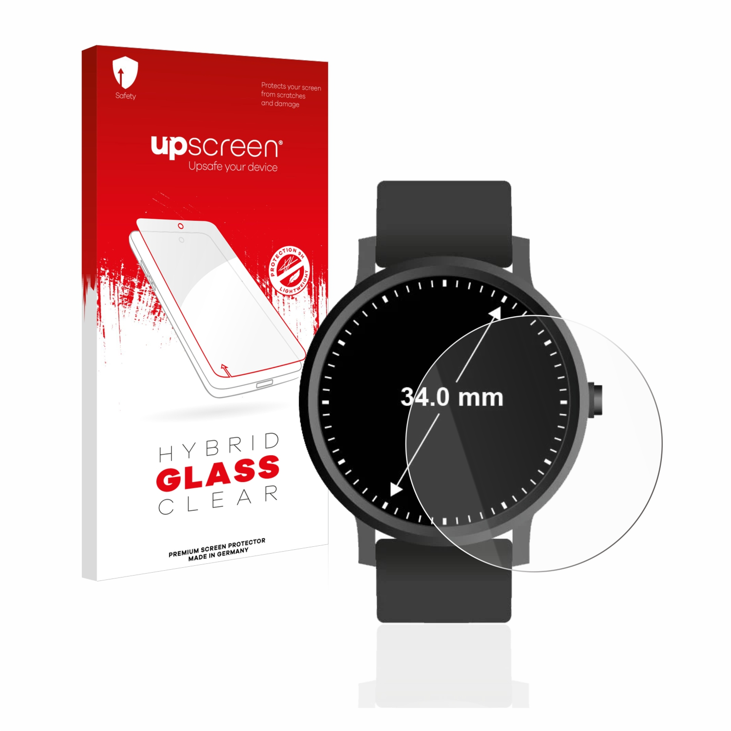 UPSCREEN ø: Armbanduhren Universal mm)) klare 34 (Kreisrund, Schutzfolie(für