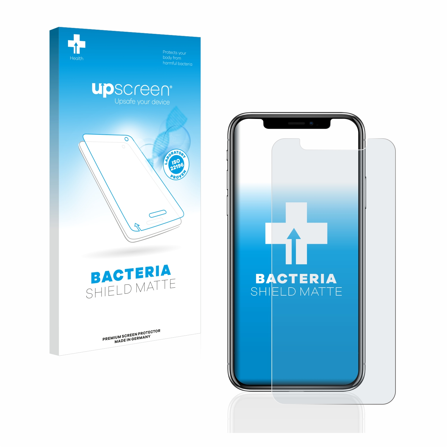 UPSCREEN antibakteriell entspiegelt matte Apple iPhone X) Schutzfolie(für