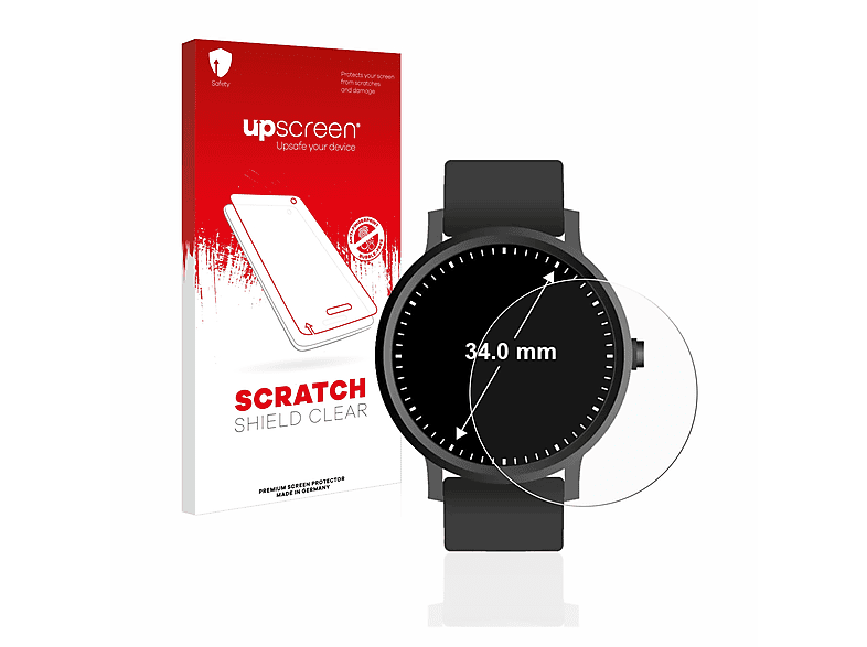 UPSCREEN Kratzschutz klare Armbanduhren 34 mm)) Schutzfolie(für ø: (Kreisrund, Universal