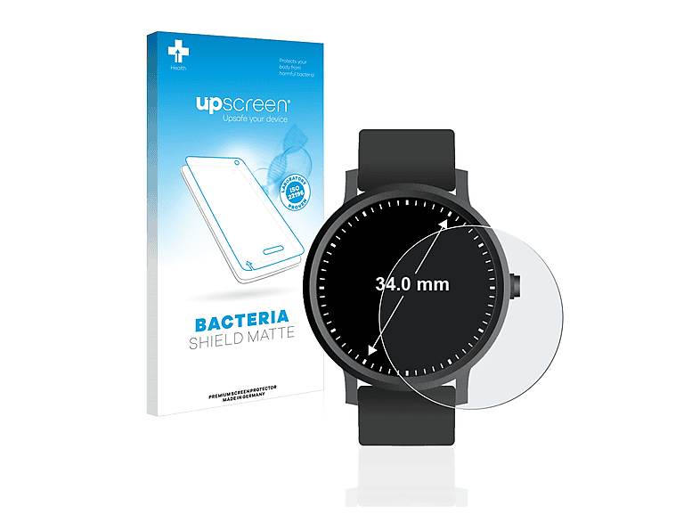 UPSCREEN antibakteriell entspiegelt matte Schutzfolie(für Universal Armbanduhren (Kreisrund, ø: 34 mm))
