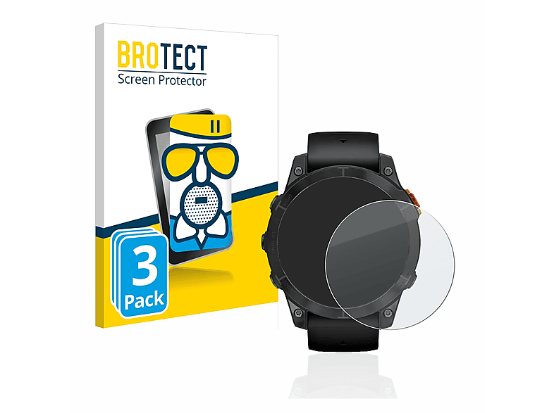 3x Airglass 7 Garmin BROTECT Solar matte Fenix Pro (47 mm)) Schutzfolie(für