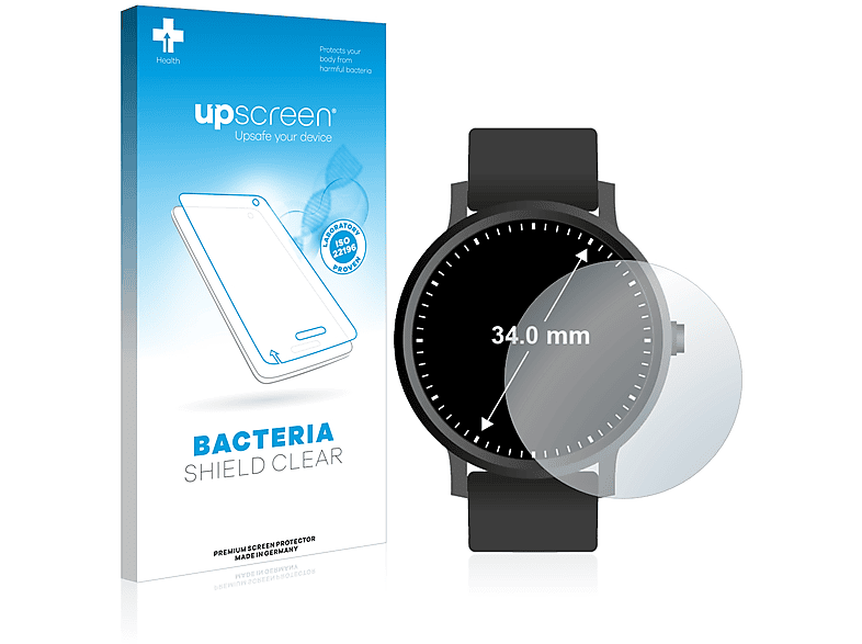 UPSCREEN antibakteriell klare Schutzfolie(für Universal Kreisrunde Displays (ø: 34 mm))