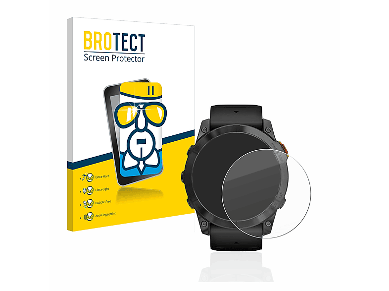 BROTECT Airglass klare Schutzfolie(für Garmin Fenix 7X Pro Solar (51 mm)) | Smartwatch Schutzfolien & Gläser