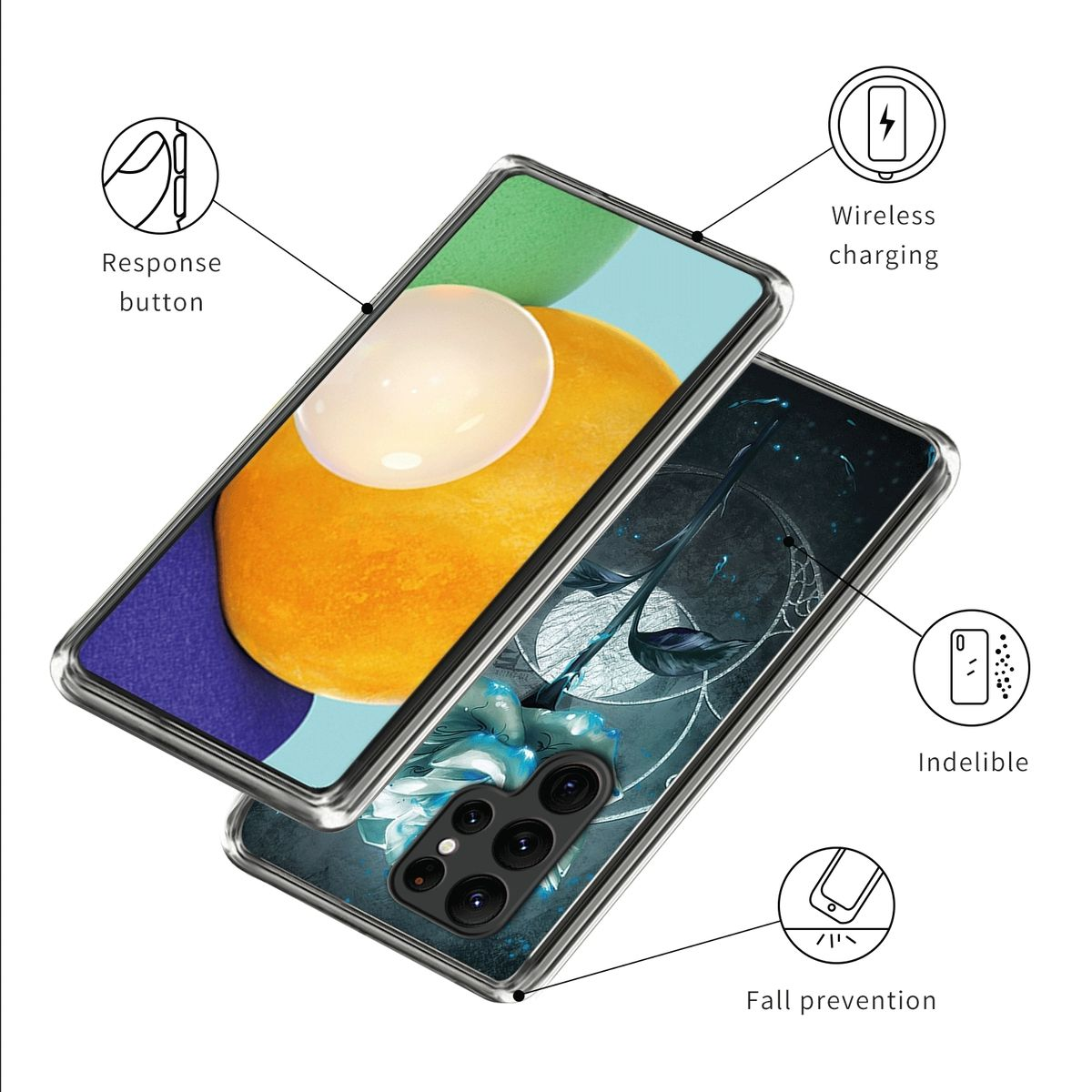 Druck Backcover, mit Silikon Design Motiv Transparent Ultra, WIGENTO Muster TPU S23 Galaxy Samsung, Schutz Hülle,
