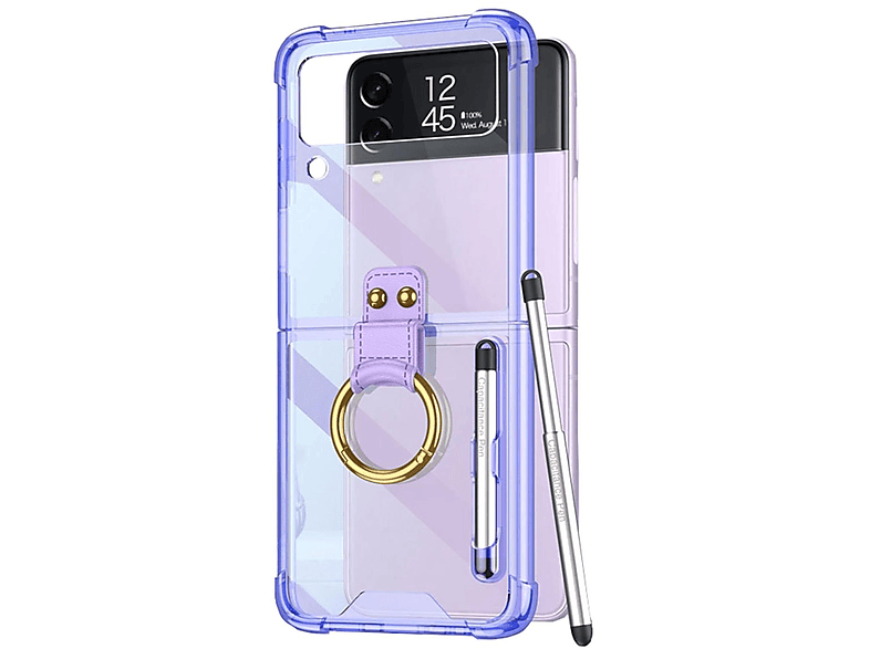 Stift Backcover, Galaxy Flip4 Ring / Hülle Design 5G, Samsung, Schutz WIGENTO Z Lila dünn,