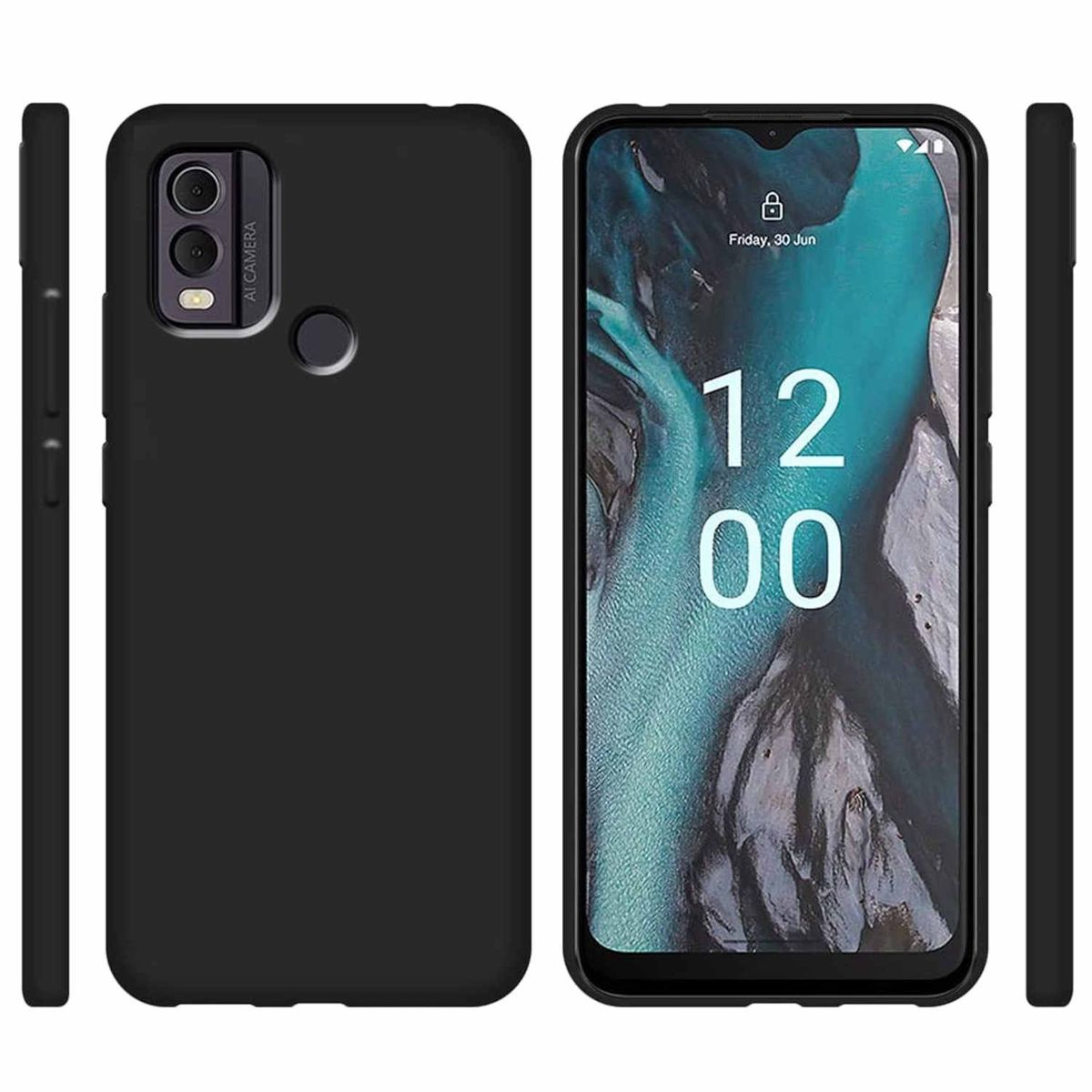 WIGENTO Design Schwarz C22, Backcover, dünn, Silikon Hülle Nokia, TPU Schutz