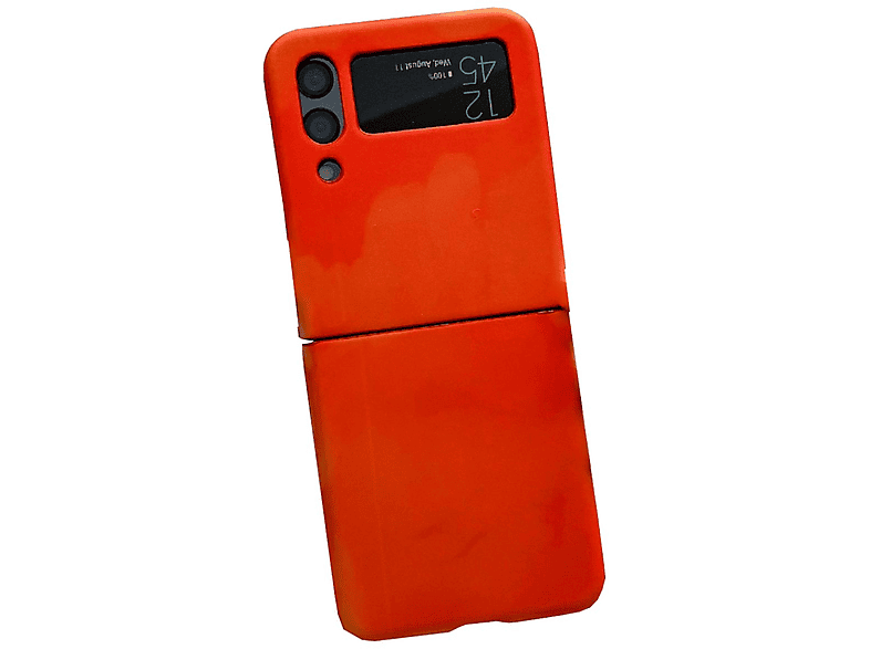 WIGENTO Design Schutz Handy Tasche, Flip Cover, Samsung, Galaxy Z Flip4, Orange