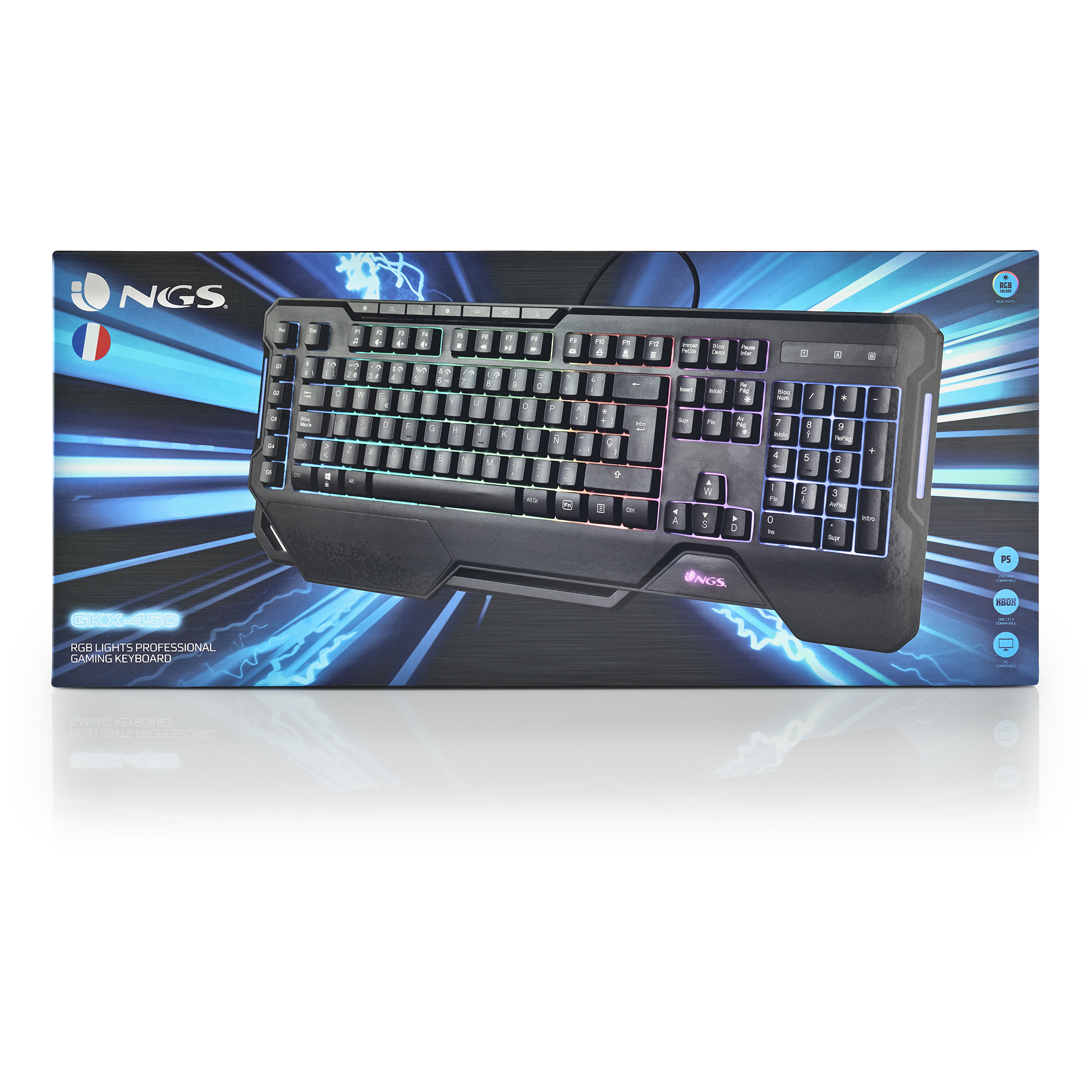 Tastatur, Mecha-Membran GKX-450FRENCH, Gaming NGS