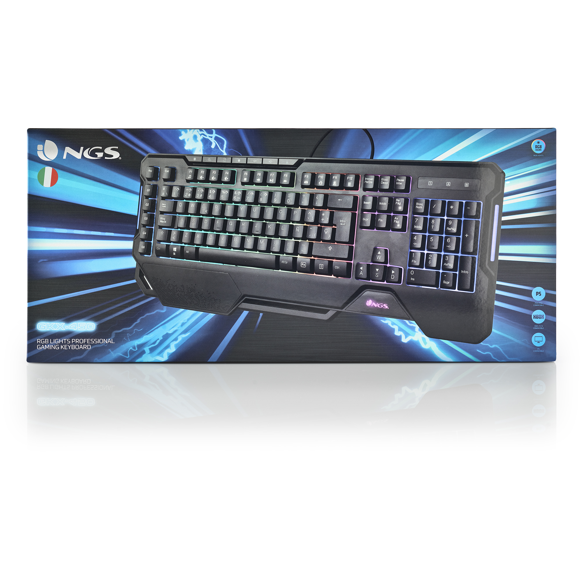 GKX-450ITALIAN, NGS Mecha-Membran Gaming Tastatur,