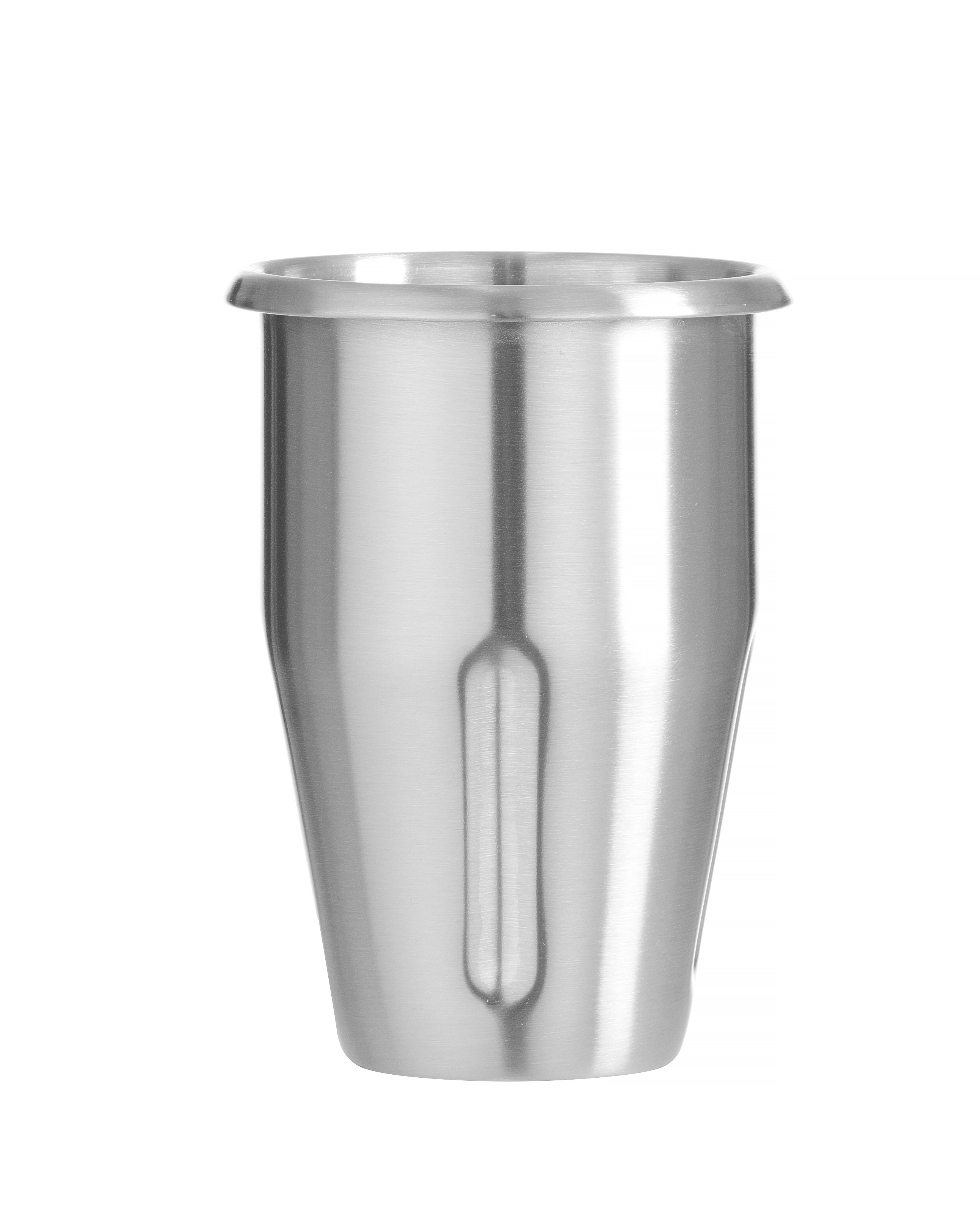 Tazza d'argento su sfondo bianco. Viene utilizzata per mescolare bevande.