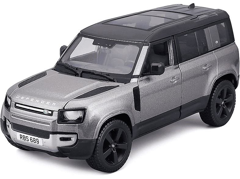 BBURAGO Land Rover Defender \'22 (silber, Maßstab 1:24) Spielzeugauto