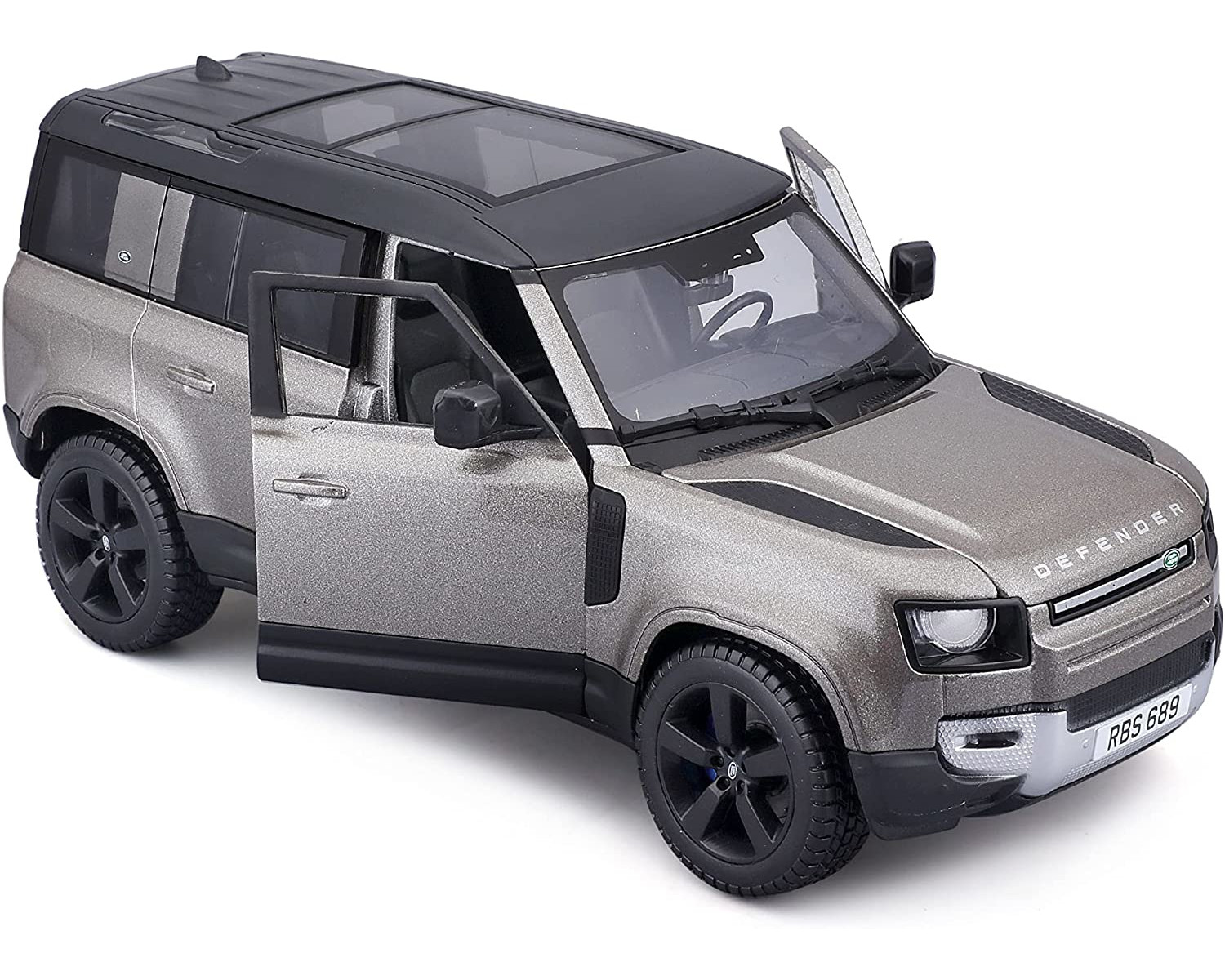 \'22 1:24) Spielzeugauto Rover Land Maßstab (silber, BBURAGO Defender