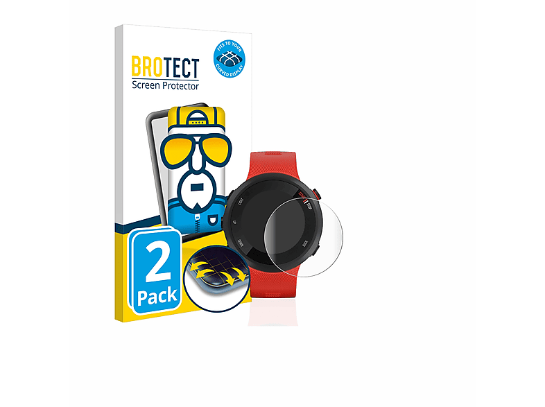 BROTECT 2x Flex Fullscreen 3D Curved Schutzfolie (für Garmin Forerunner 45)