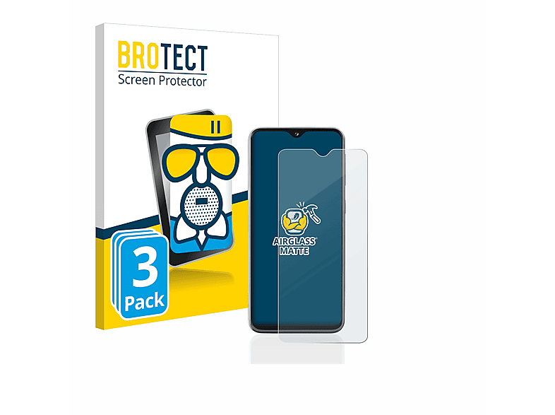BROTECT 3x Airglass matte Schutzfolie(für Samsung Galaxy A20e)