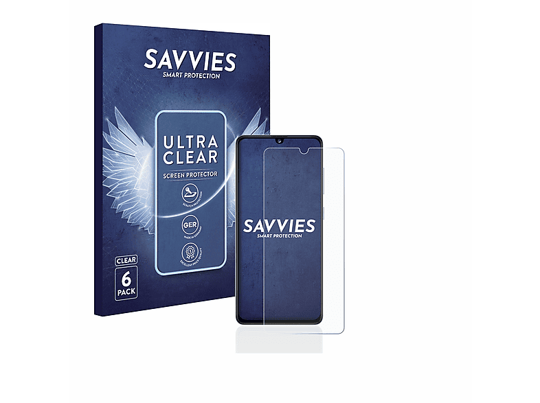 SAVVIES 6x klare Schutzfolie(für Samsung Galaxy A41)
