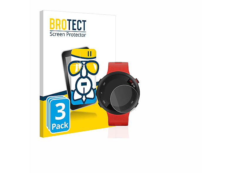 BROTECT 3x Airglass klare Schutzfolie(für Garmin 45) Forerunner