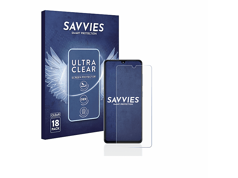 SAVVIES 18x klare Schutzfolie(für Samsung Galaxy A41)