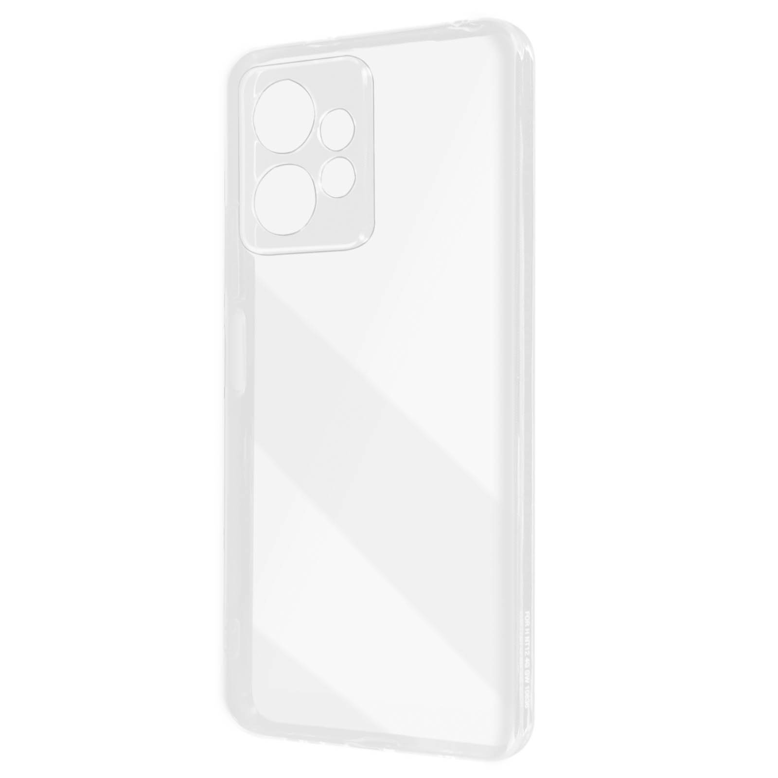 Custodia trasparente per telefono con ritagli per lenti della fotocamera. È trasparente e in plastica.