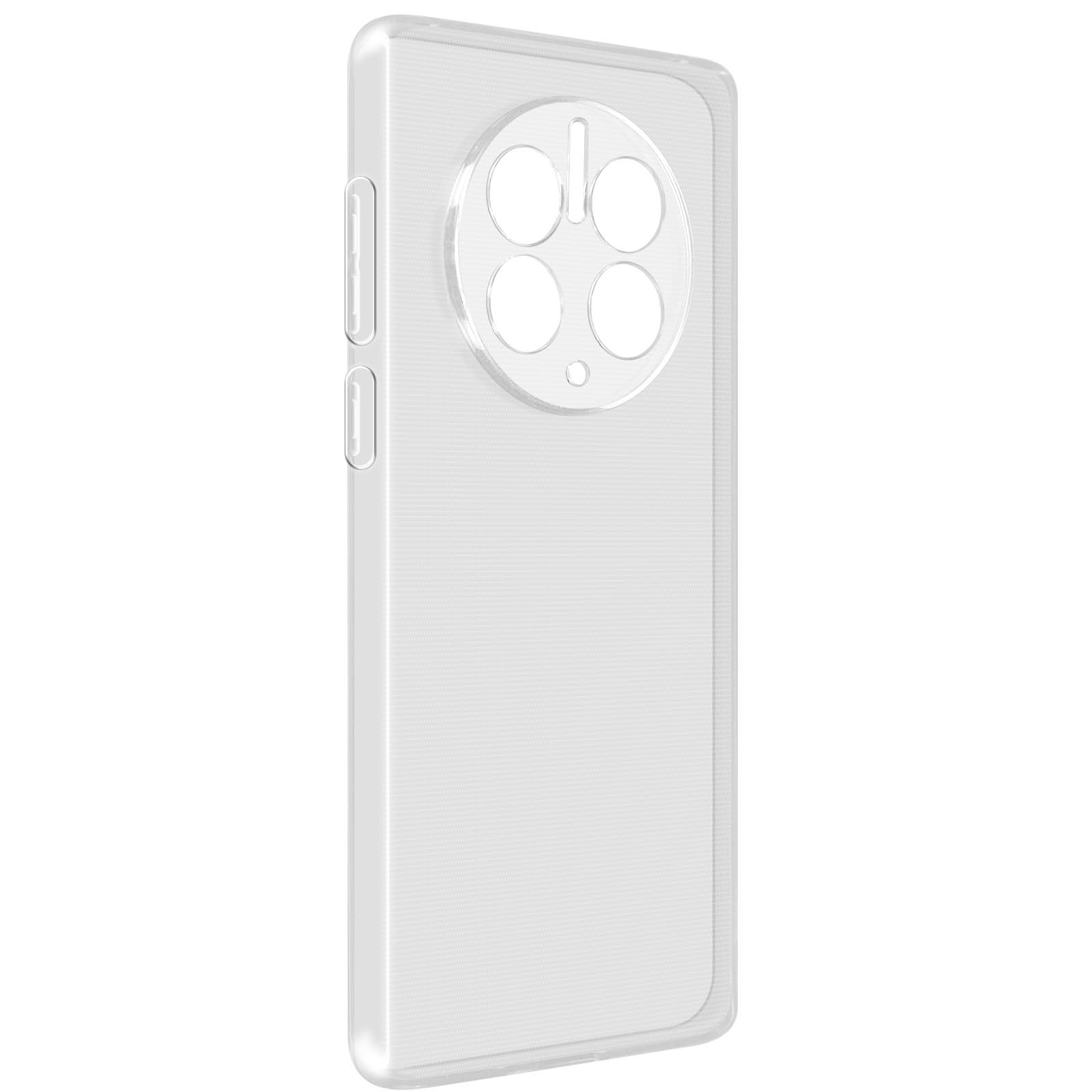 Una custodia trasparente per telefono con quattro fori circolari e un design trasparente.