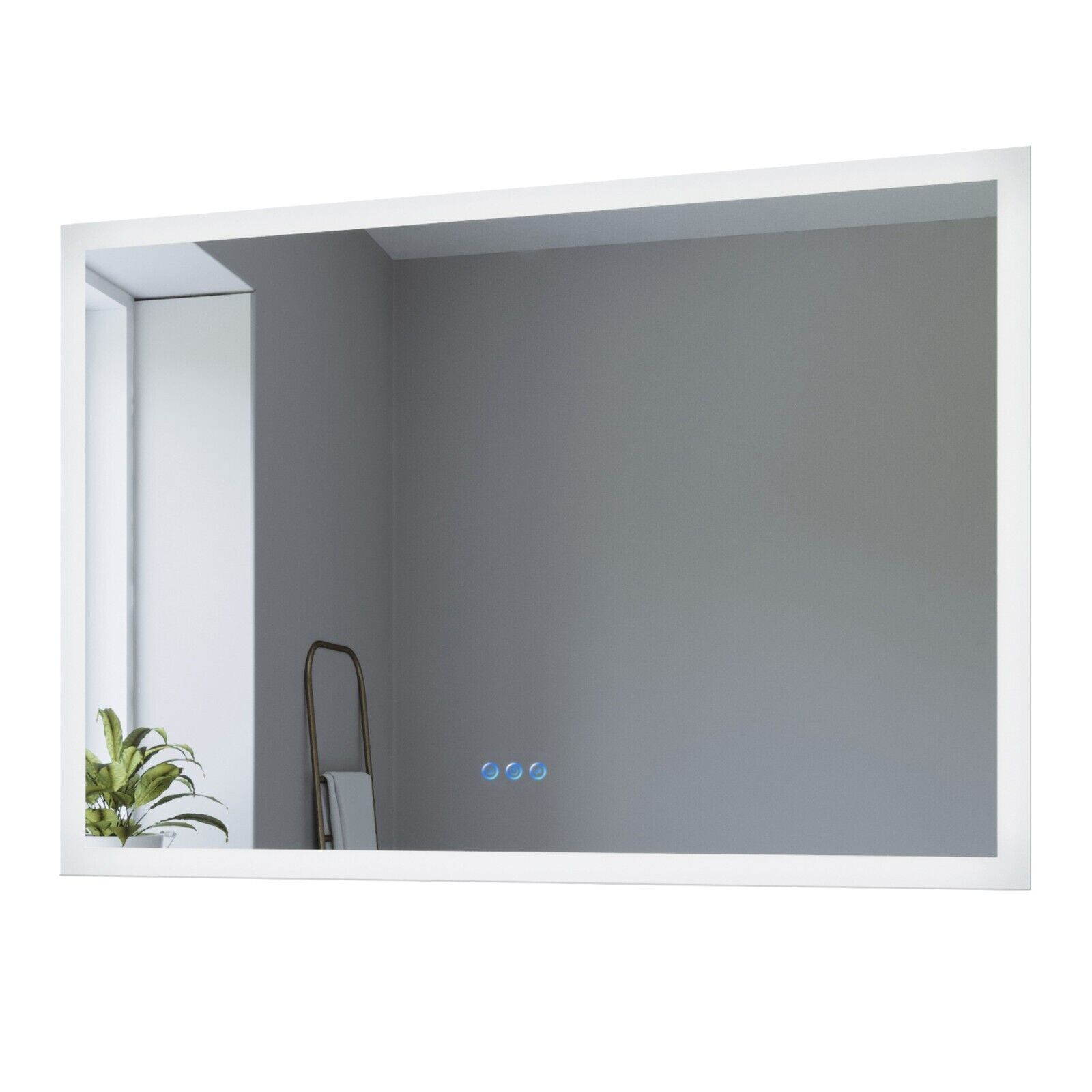AQUABATOS LED Badezimmerspiegel Kaltweiß 6400K mit Warmweiß Touch 3000K & Sensor Badspiegel